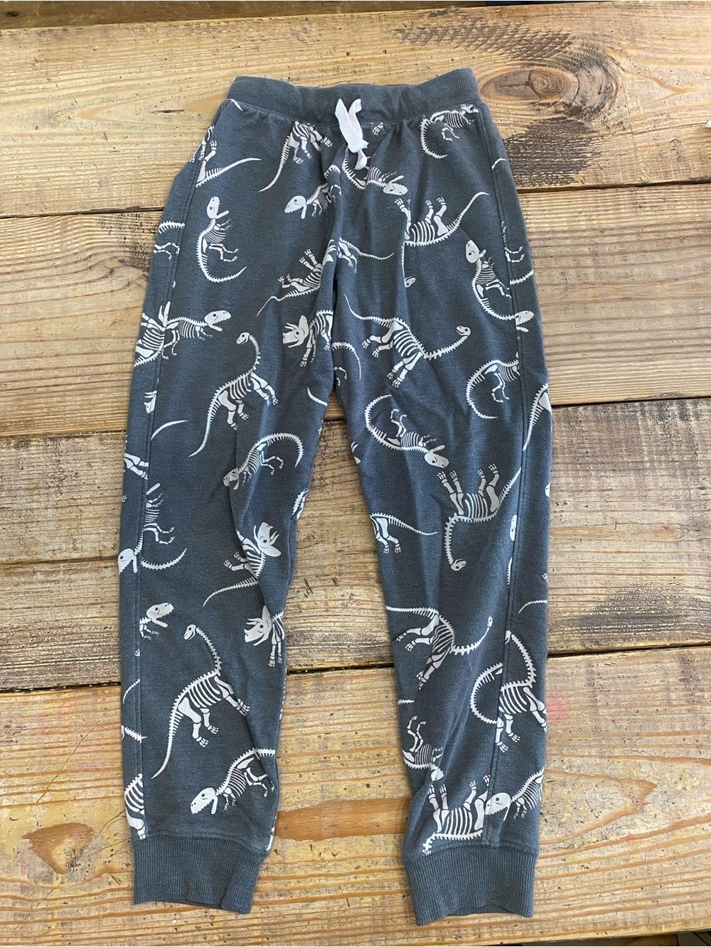 Jumping Bean Boy 10 Kids Grey Dinosaur Skeleton Pajama Pants